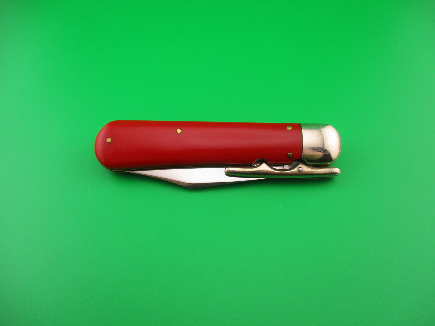 Schrade Walden Craftsman 9540 Red folding guard vintage 1950s automatic knife