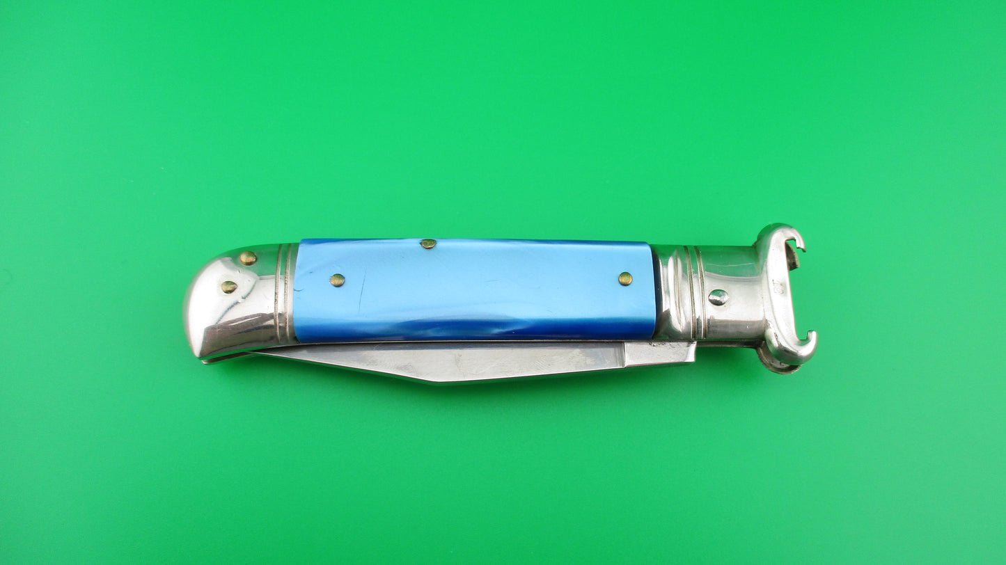 z Italian 20cm Lever Shell puller Blue Pearlex automatic knife