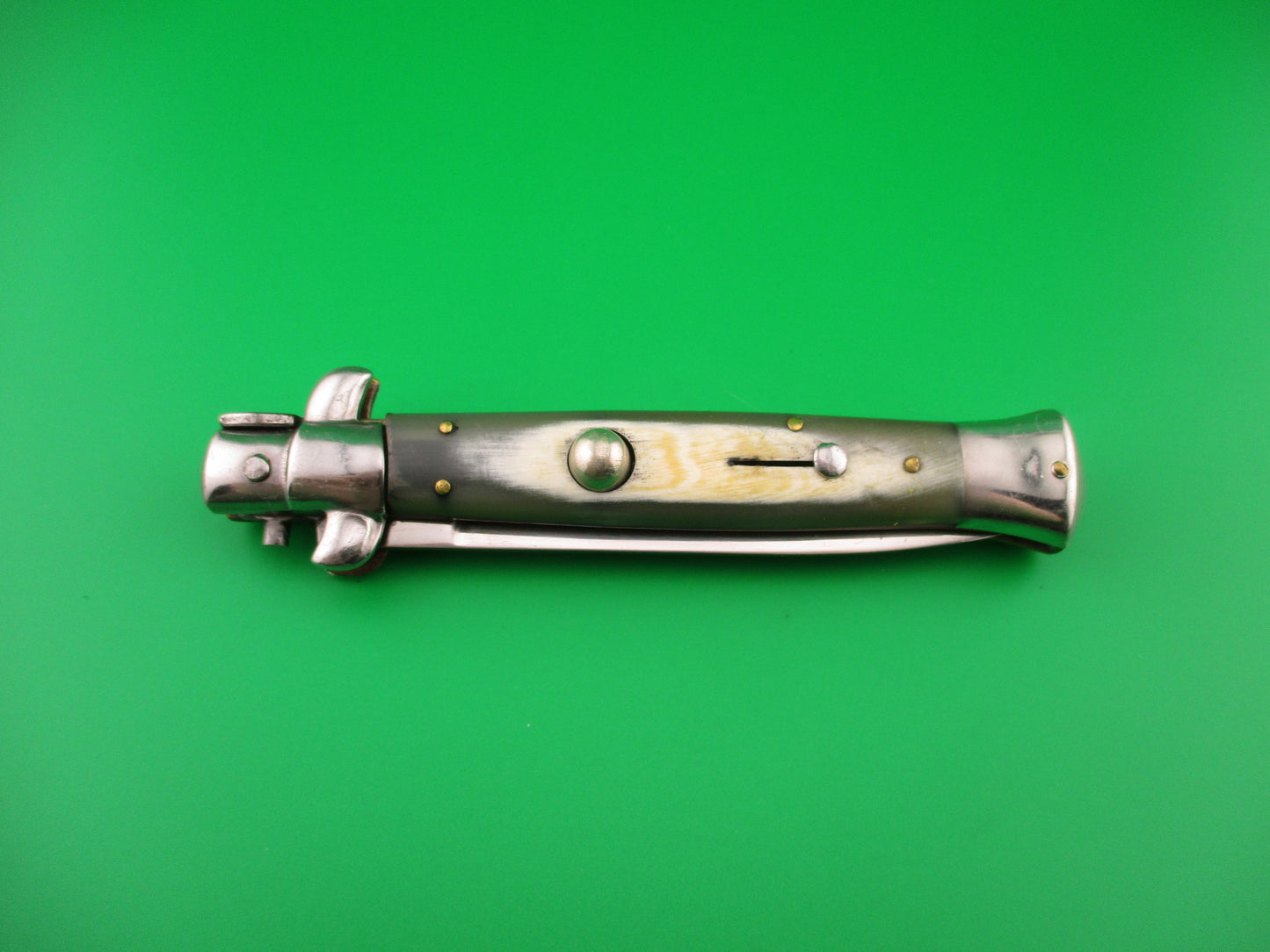 INOX 22cm Italian late transitional Stiletto swivel bolster vintage automatic knife