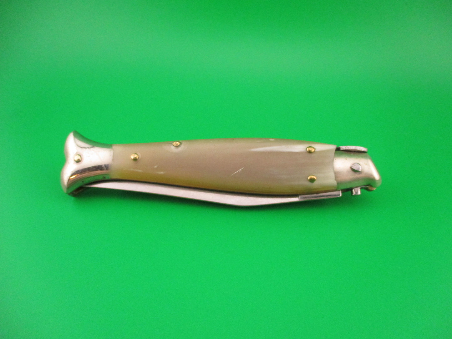AKC 20cm Italian Picklock Fishtail Honey horn automatic knife