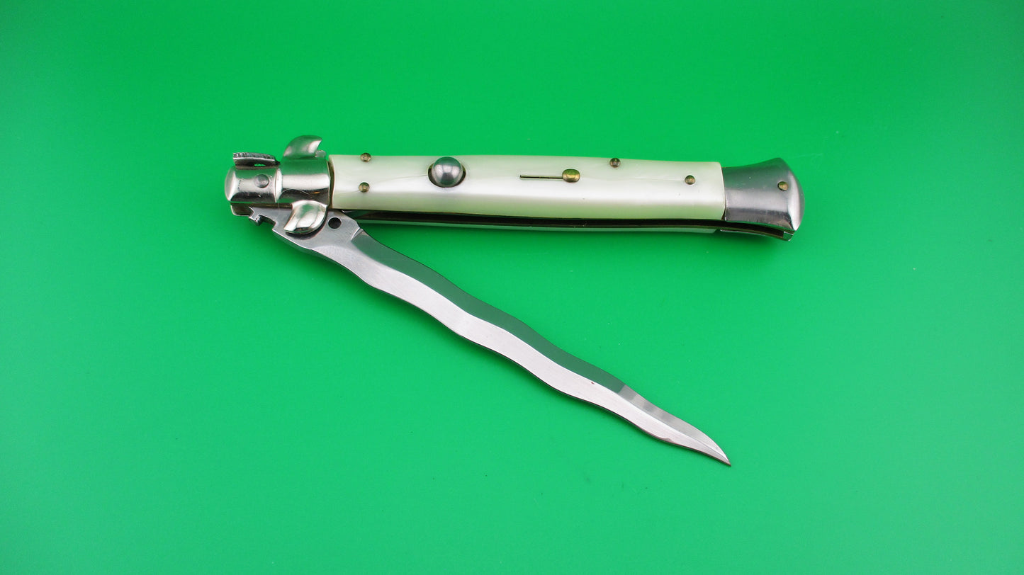 ITALY STAINLESS 28cm Italian Stiletto KRIS swivel bolster automatic knife
