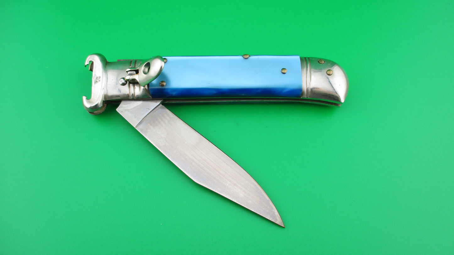 z Italian 20cm Lever Shell puller Blue Pearlex automatic knife
