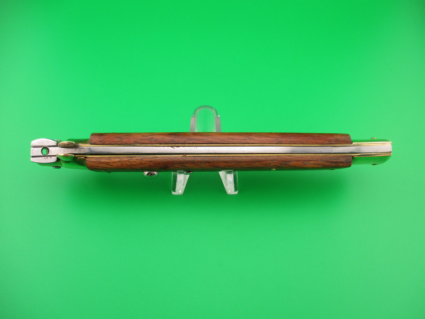 AB ITALY 33cm Italian Swivel bolster Dagger grind Wood scales vintage automatic knife