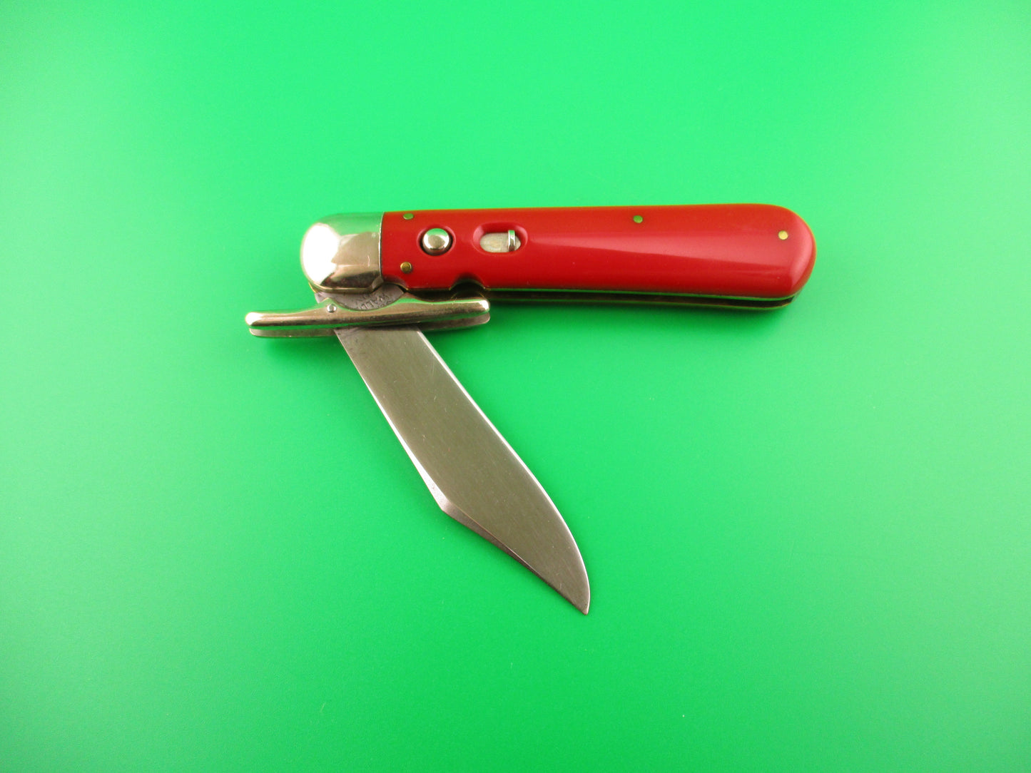 Schrade Walden Craftsman 9540 Red folding guard vintage 1950s automatic knife