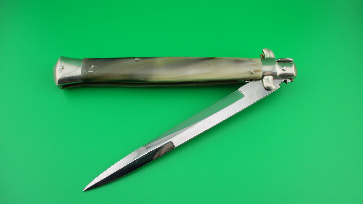 z AGA CAMPOLIN 33cm Picklock Stiletto Brazilian Honey horn automatic knife