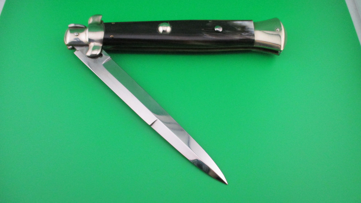 ROSTFREI ITALY 38cm Italian Stiletto Vintage 1980s horn automatic knife