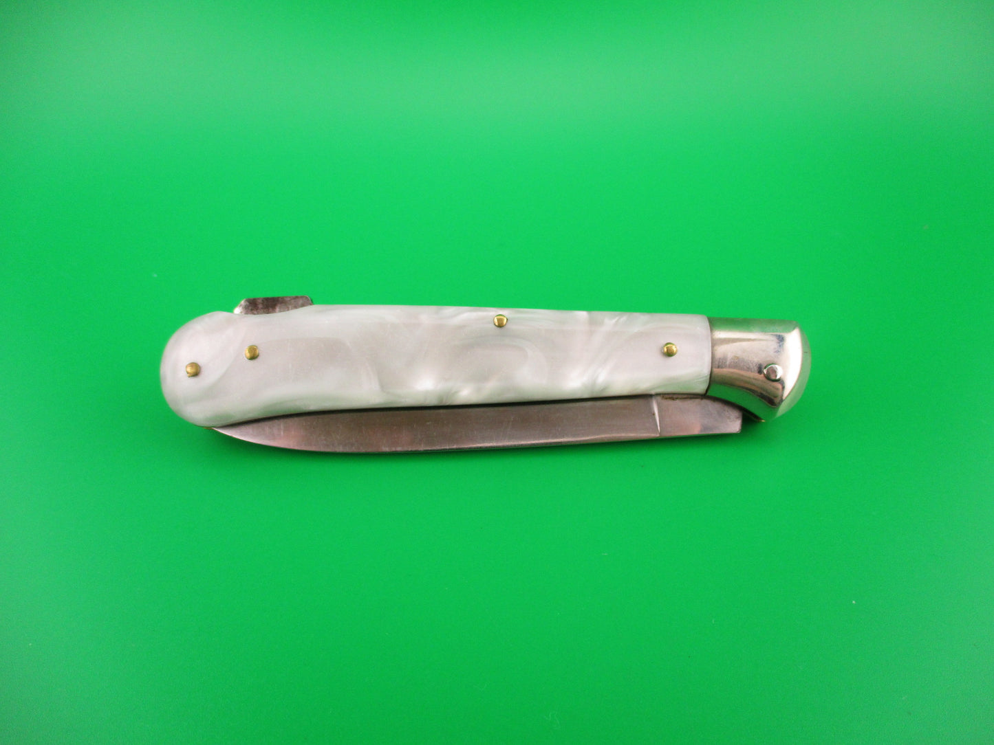 INOX 20cm Italian Birds head Humpback Pearlex vintage automatic knife