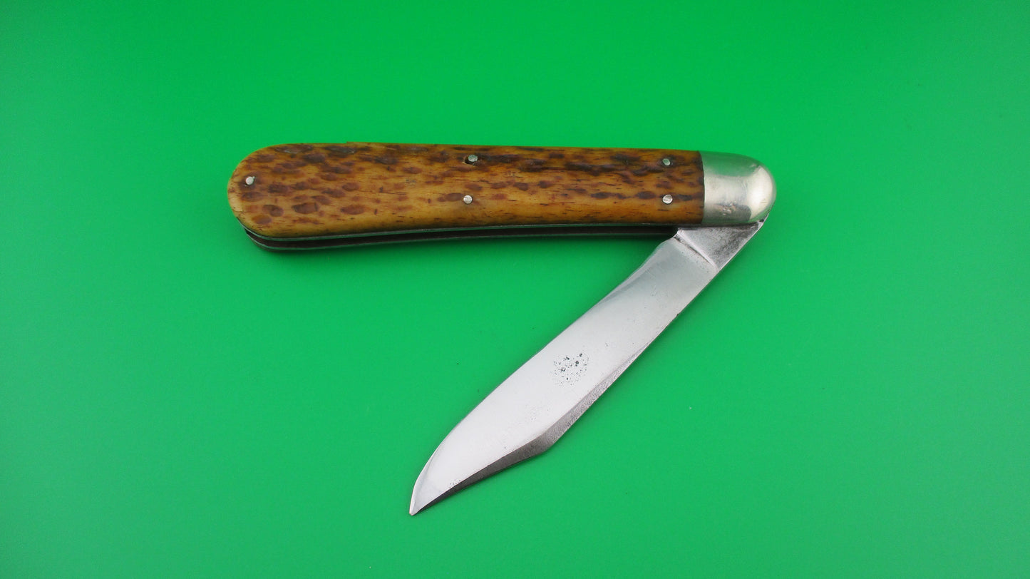 z Press Button Knife Co INVINCIBLE Hunter bone antique switchblade knife