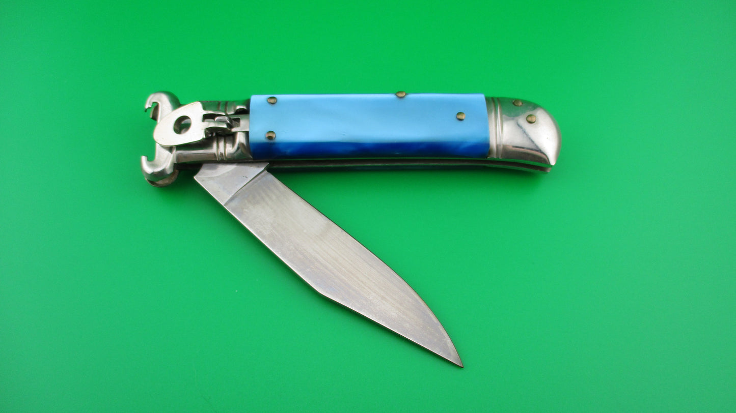 z Italian 20cm Lever Shell puller Blue Pearlex automatic knife