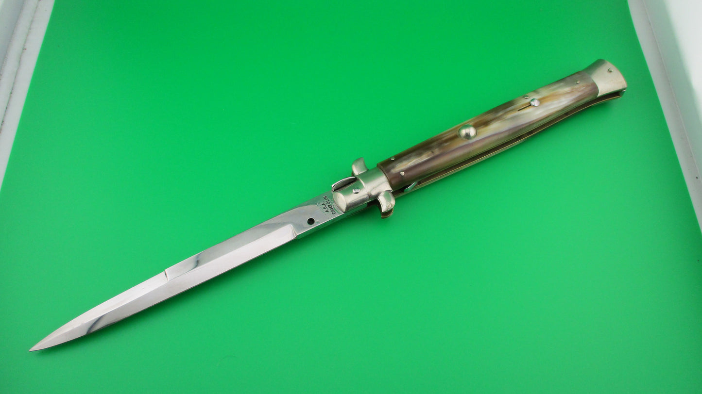 z AGA CAMPOLIN 33cm Picklock Stiletto Brazilian Honey horn automatic knife