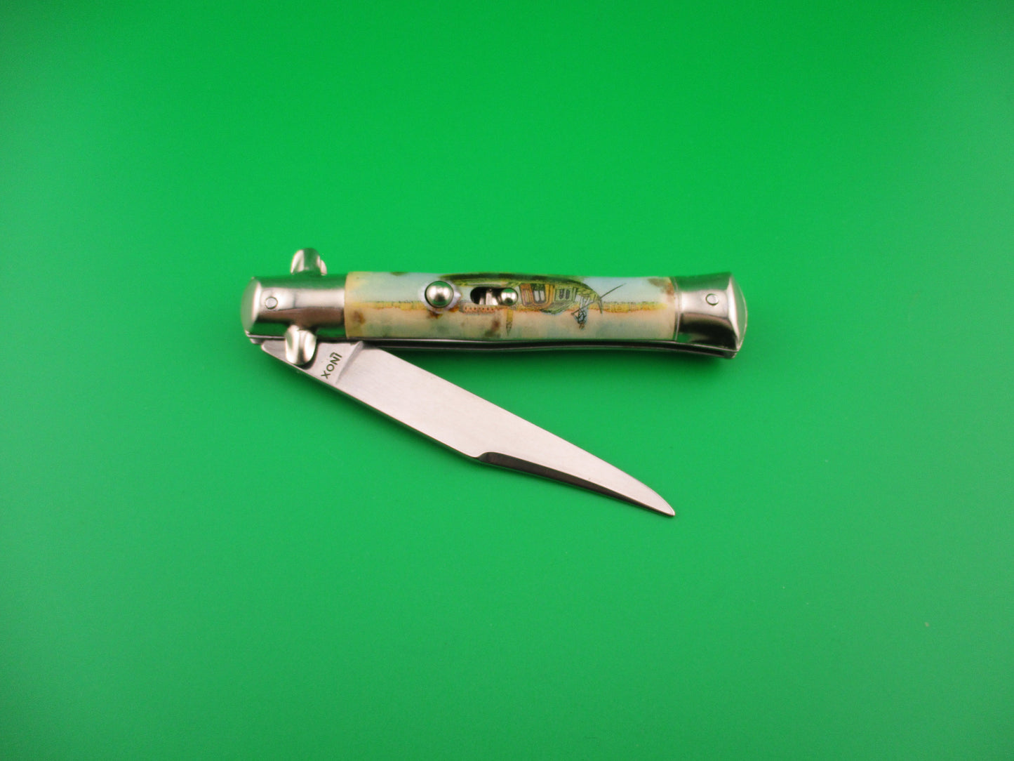 INOX 18cm Italian Tourist Venice Gondola switchblade knife