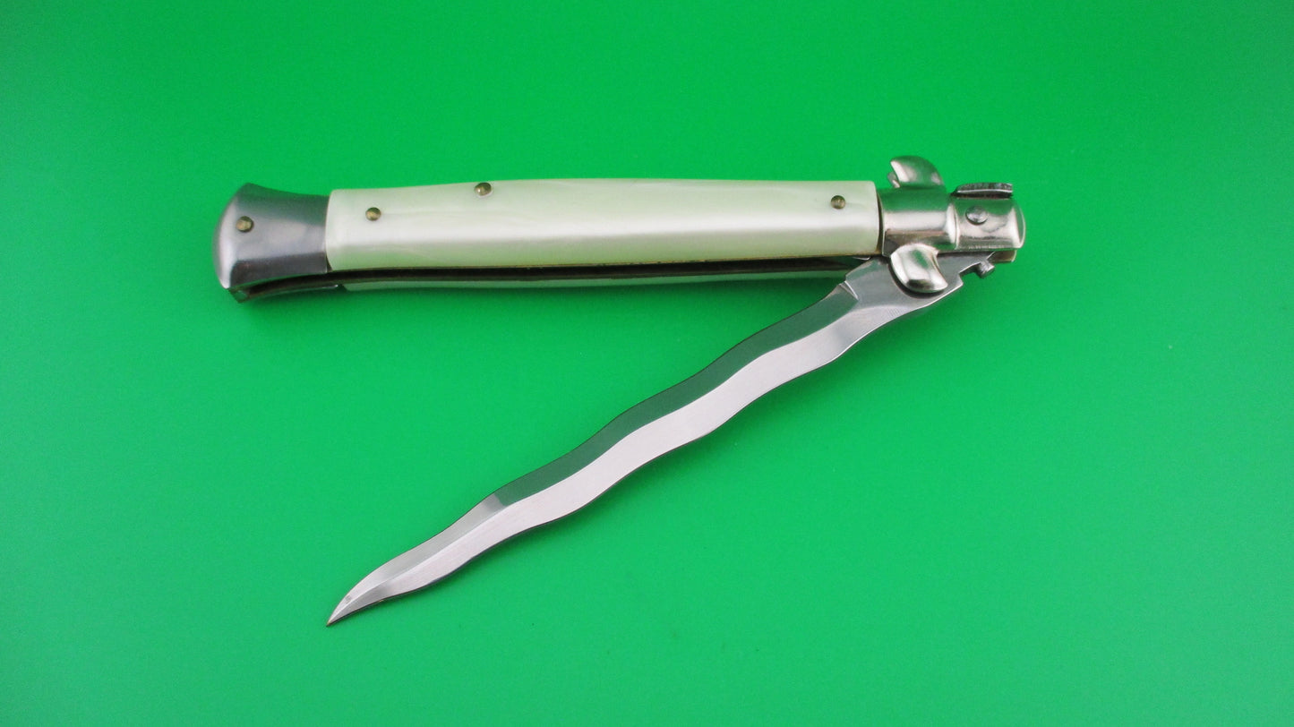 ITALY STAINLESS 28cm Italian Stiletto KRIS swivel bolster automatic knife