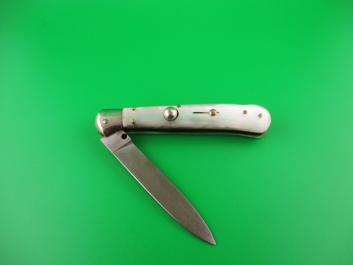 INOX 20cm Italian Birds head Humpback Pearlex vintage automatic knife