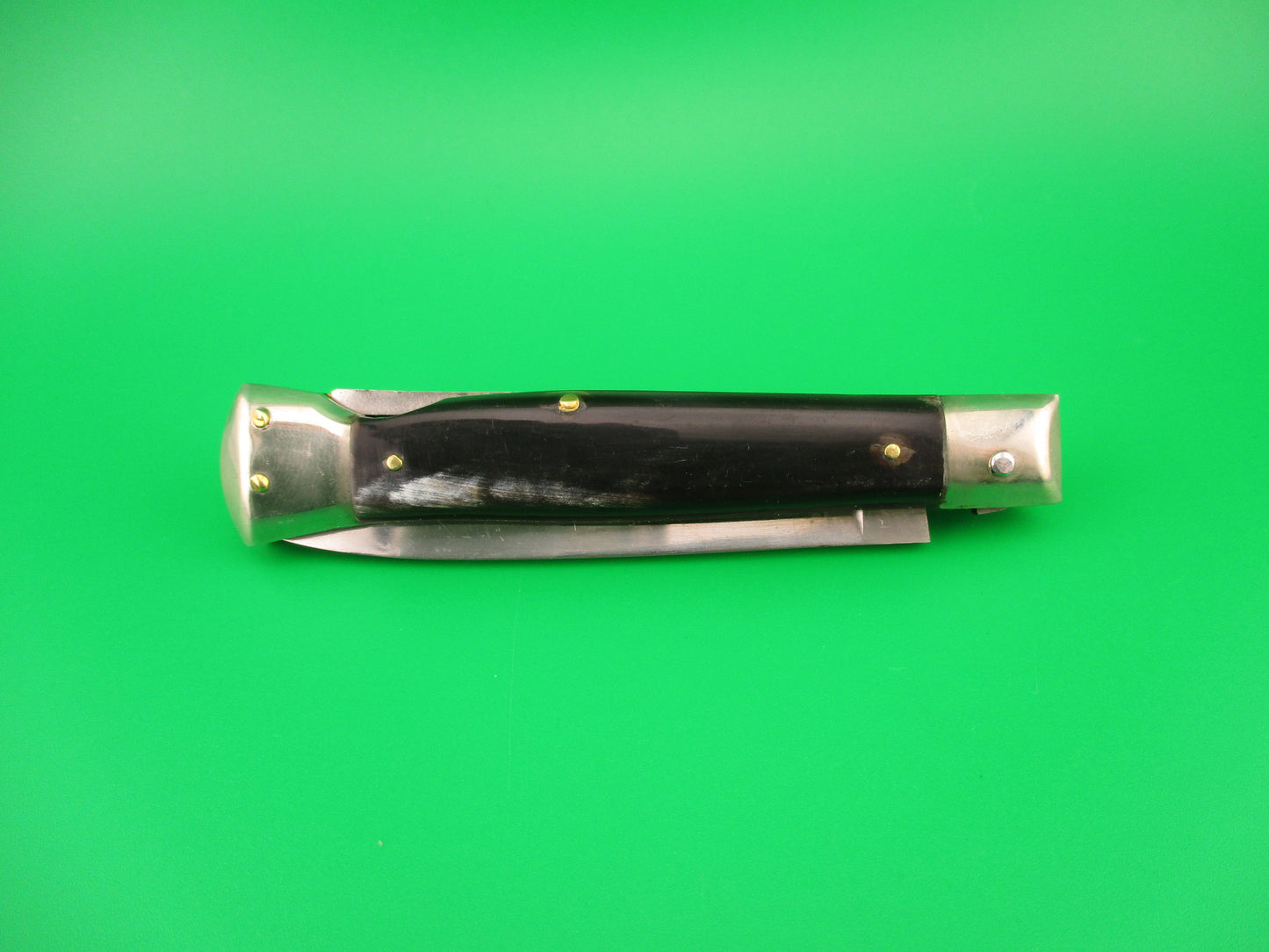 Rostfre 8 18cm Italian Horn Lockback Rare Guardless Swinger style automatic knife
