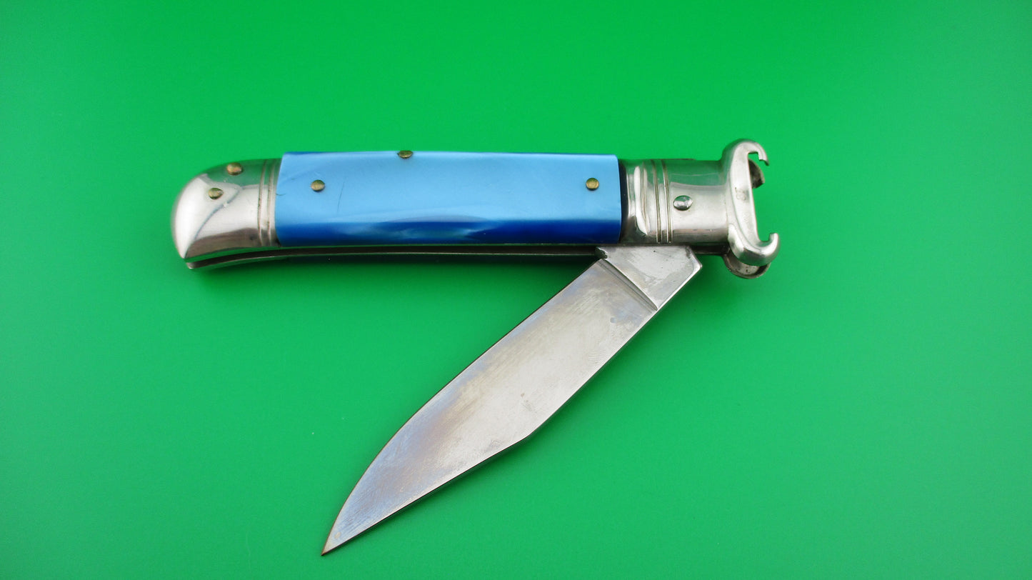 z Italian 20cm Lever Shell puller Blue Pearlex automatic knife
