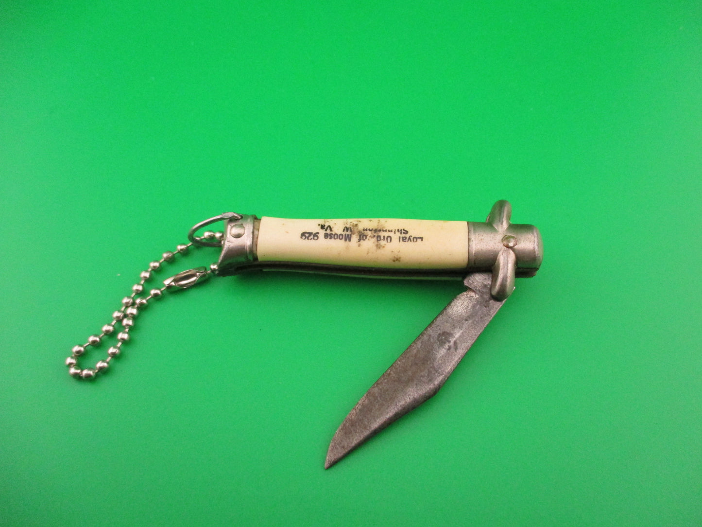 Colonial Snappy Vintage 2nd Gen 1950s Loyal Order of Moose keychain switchblade knife