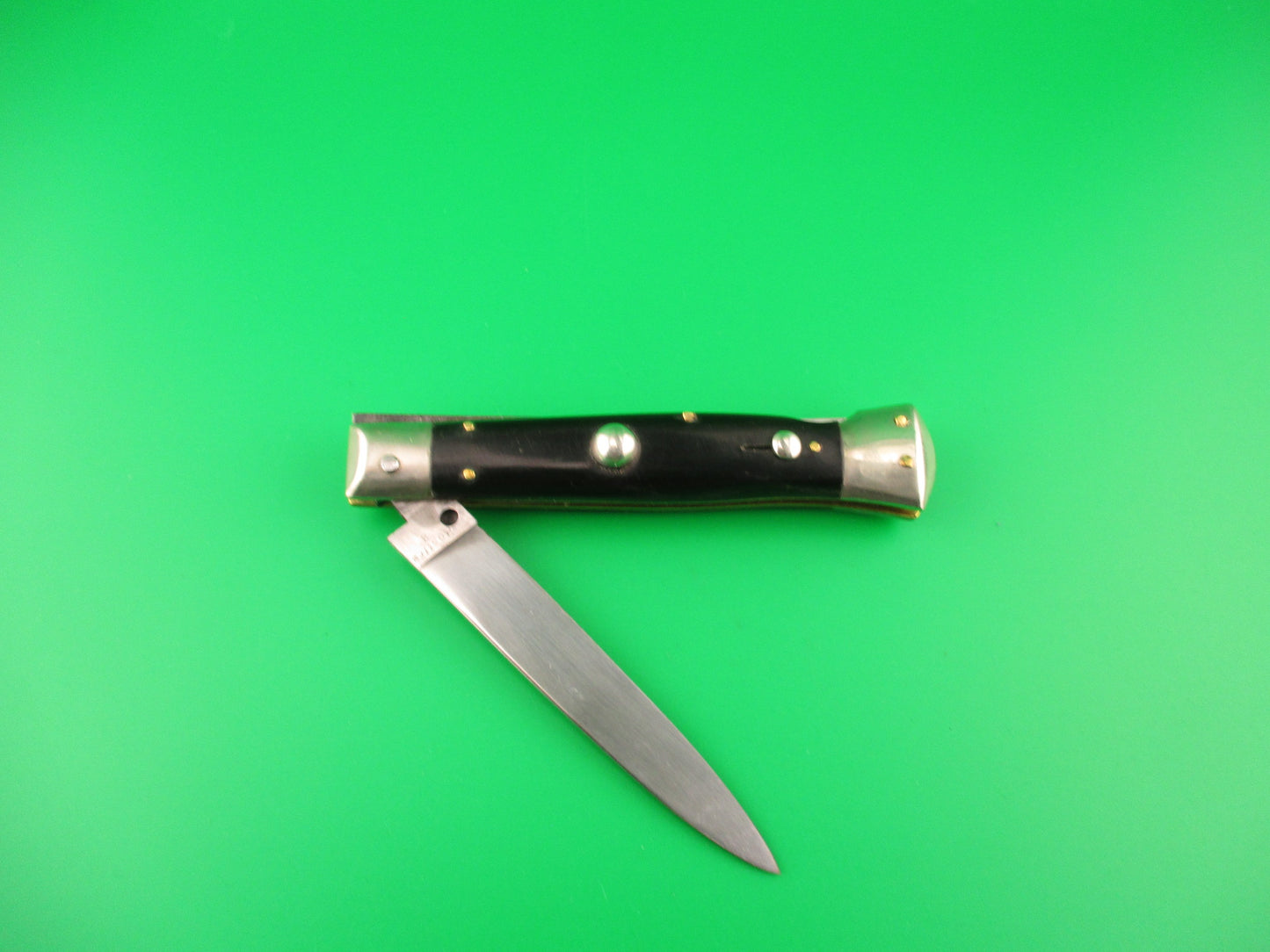 Rostfre 8 18cm Italian Horn Lockback Rare Guardless Swinger style automatic knife