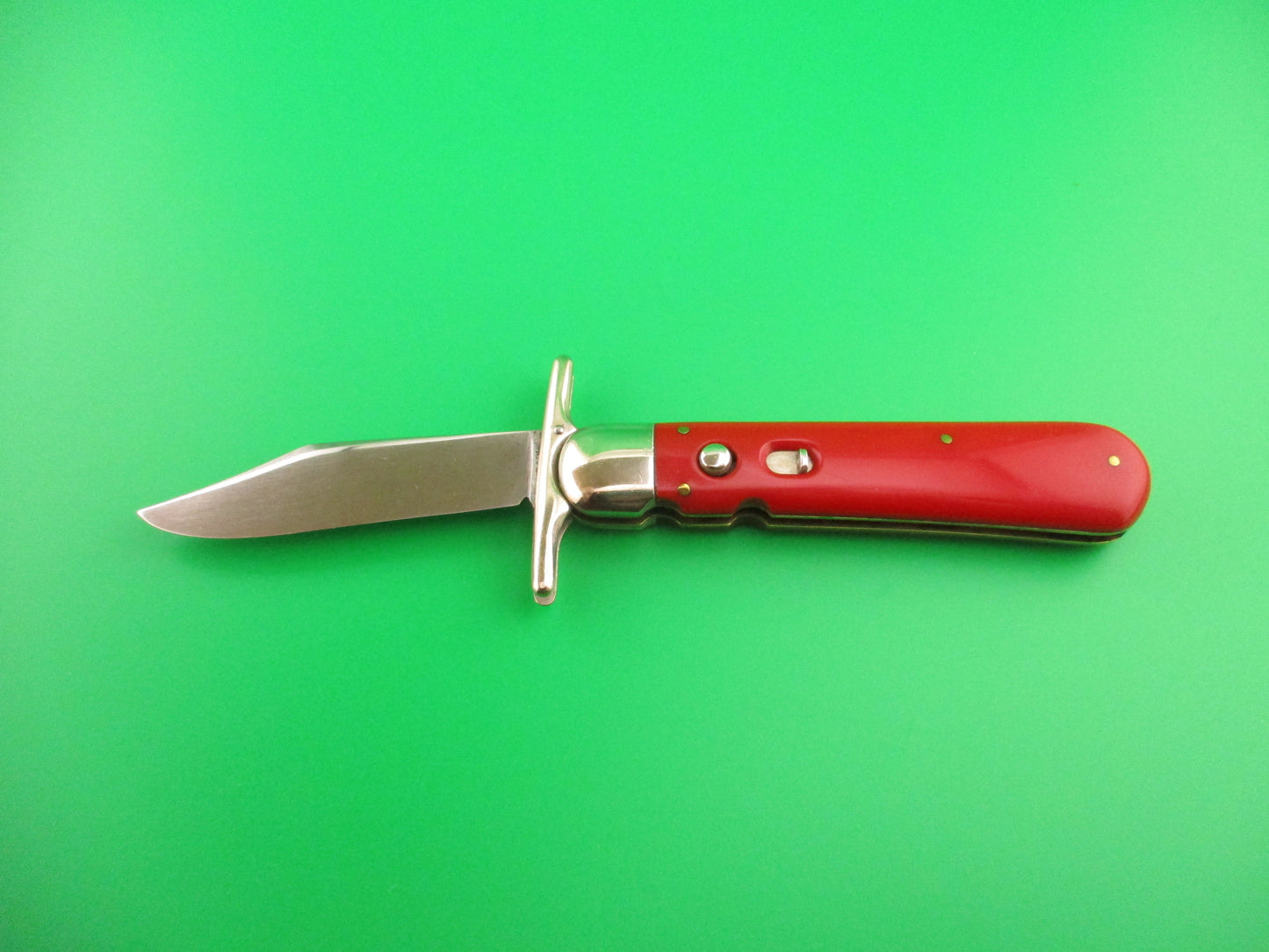 Schrade Walden Craftsman 9540 Red folding guard vintage 1950s automatic knife