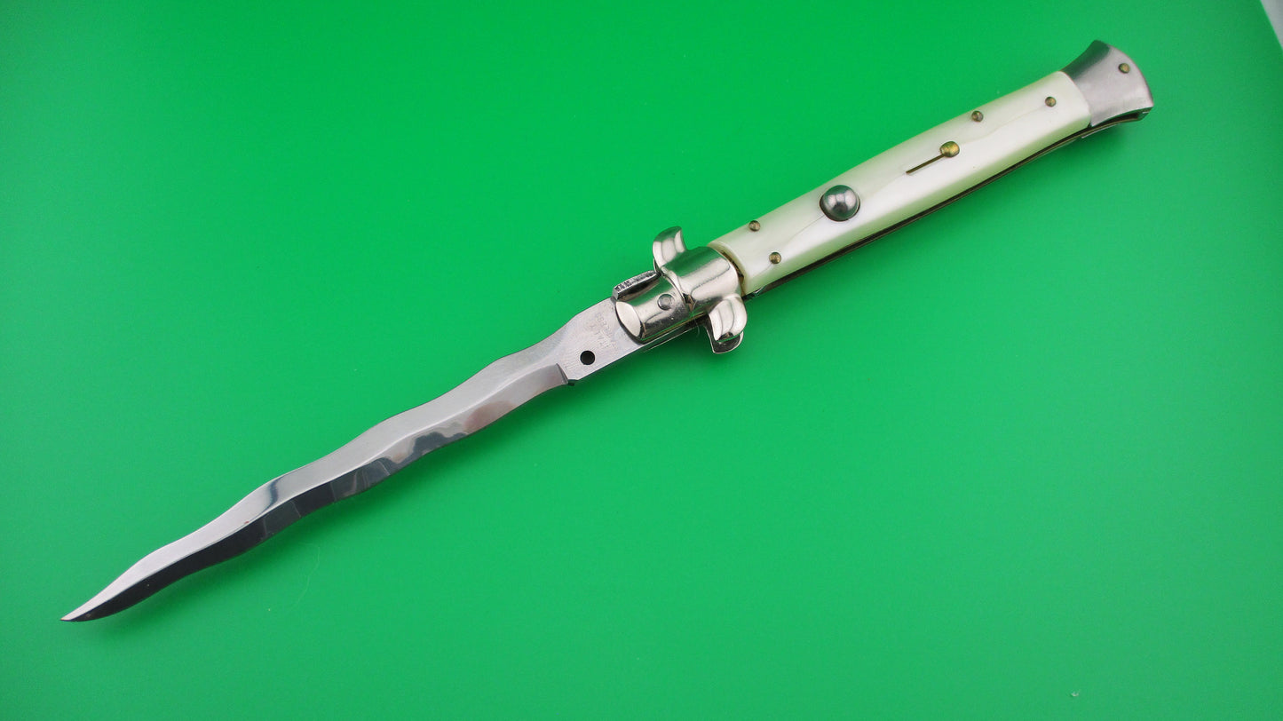 ITALY STAINLESS 28cm Italian Stiletto KRIS swivel bolster automatic knife