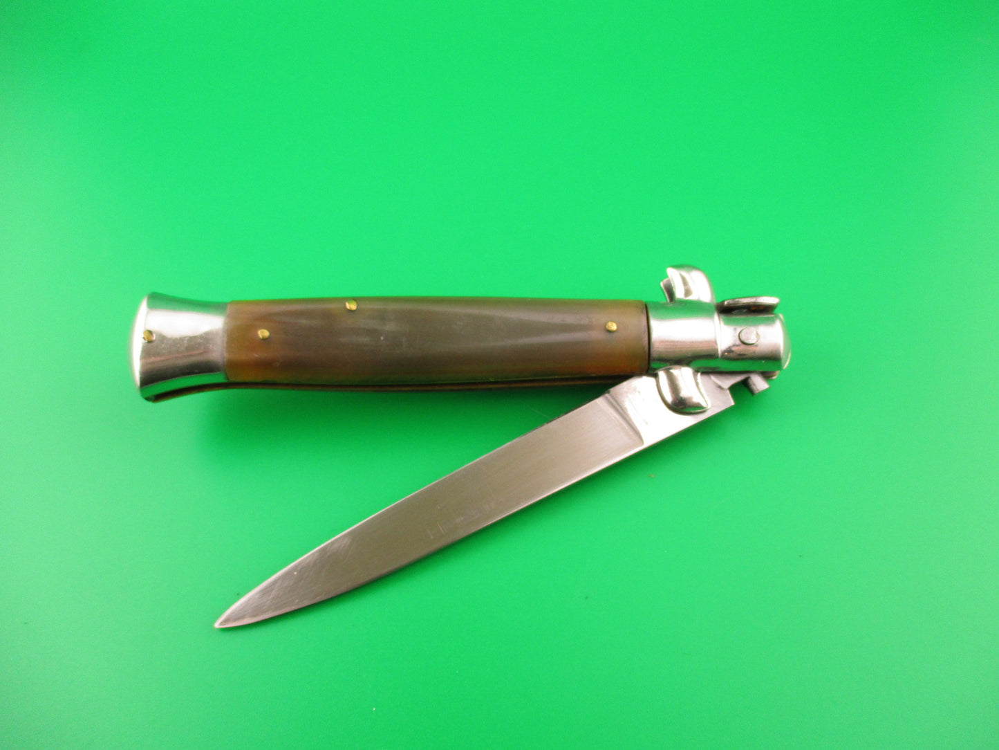 INOX 22cm Italian late transitional Stiletto swivel bolster vintage automatic knife
