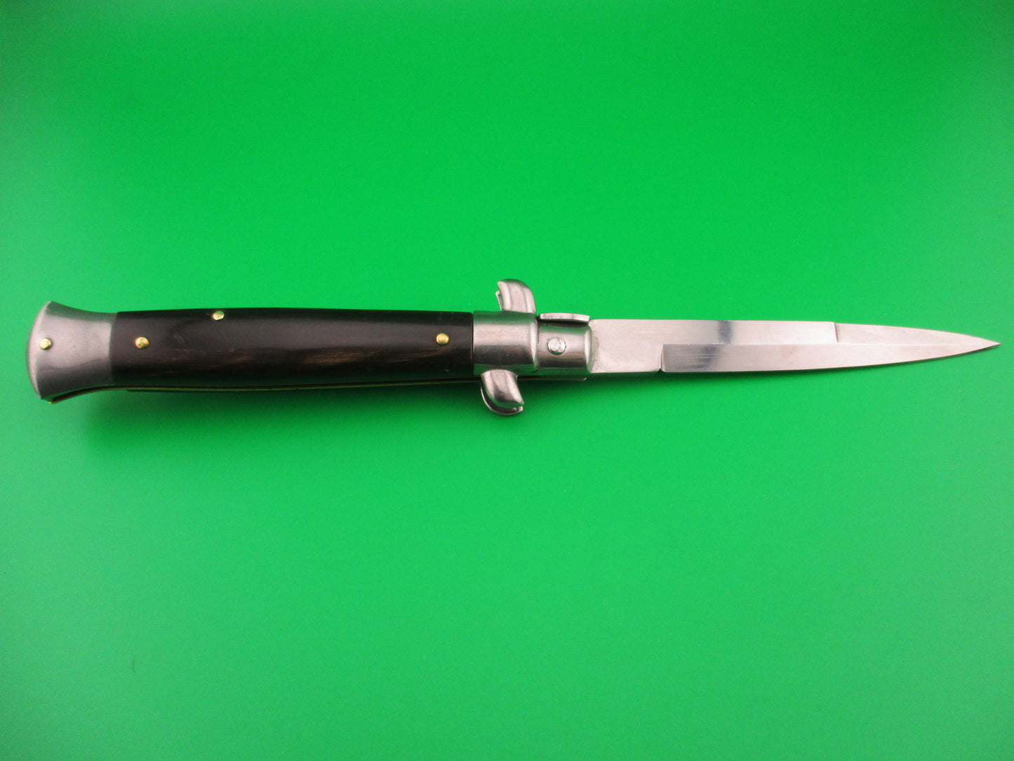STILETTO ITALY 23cm Italian Stiletto Dark horn swivel bolster switchblade knife