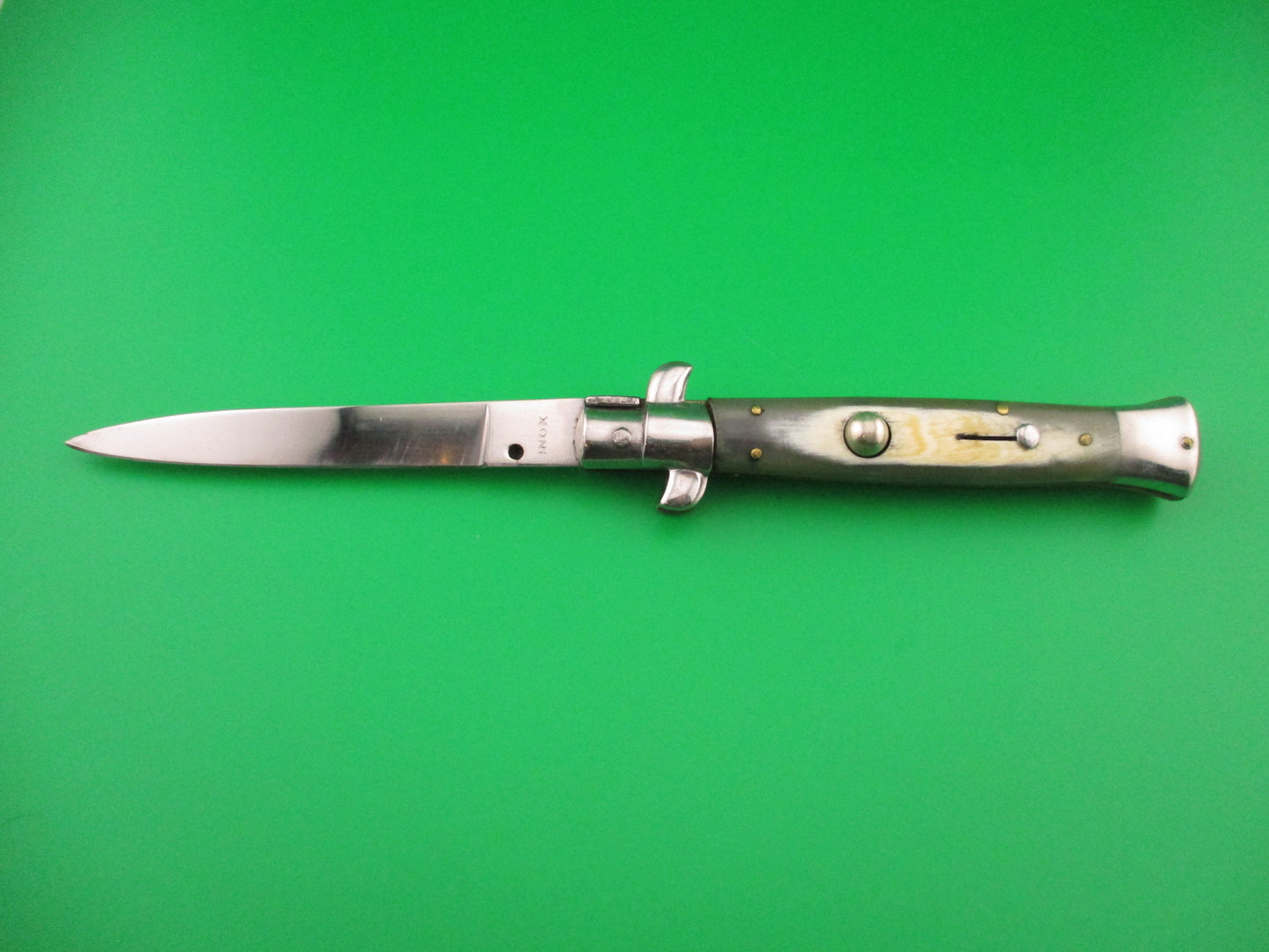 INOX 22cm Italian late transitional Stiletto swivel bolster vintage automatic knife