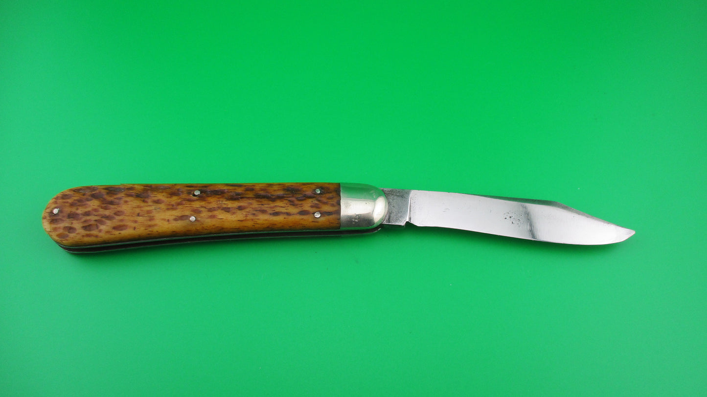 z Press Button Knife Co INVINCIBLE Hunter bone antique switchblade knife