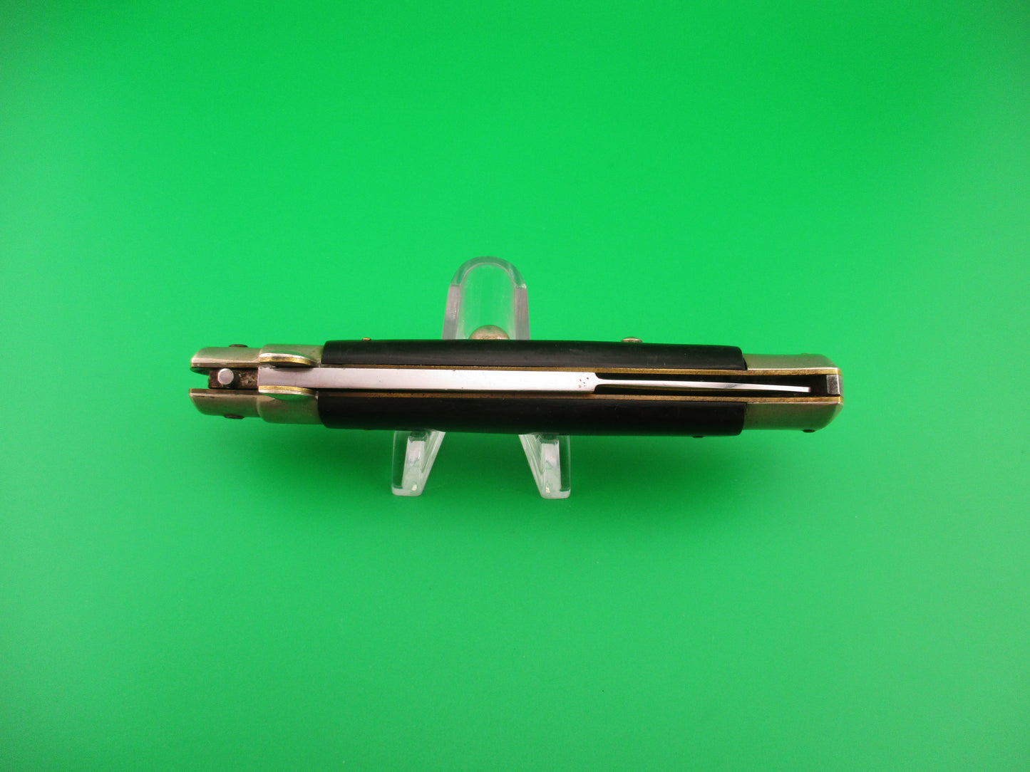 INOX 23cm Italian Picklock Bayonet blade Horn vintage 1950s automatic knife