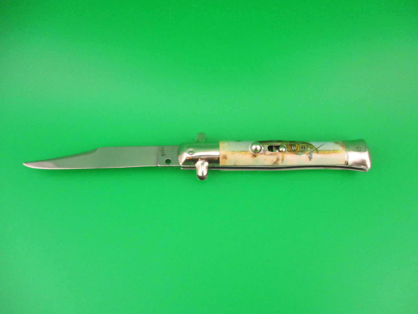 INOX 18cm Italian Tourist Venice Gondola switchblade knife