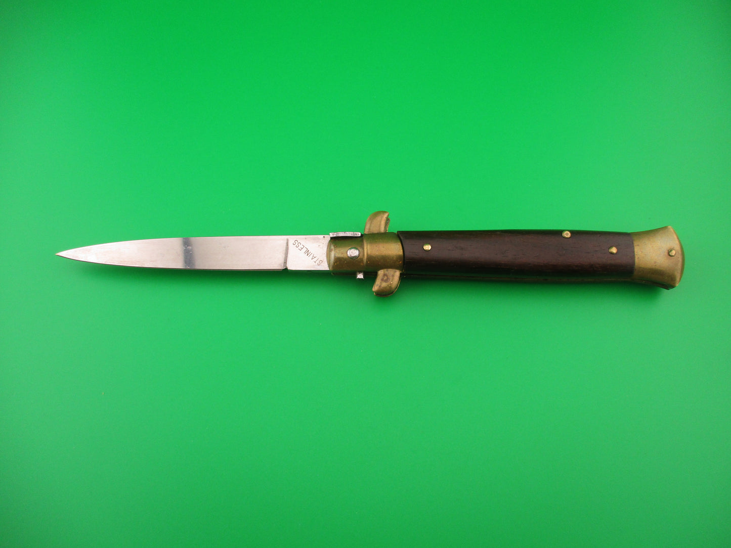 STAINLESS (slant) UD96A000103 PATENT 23cm Italian Stiletto bolster release switchblade