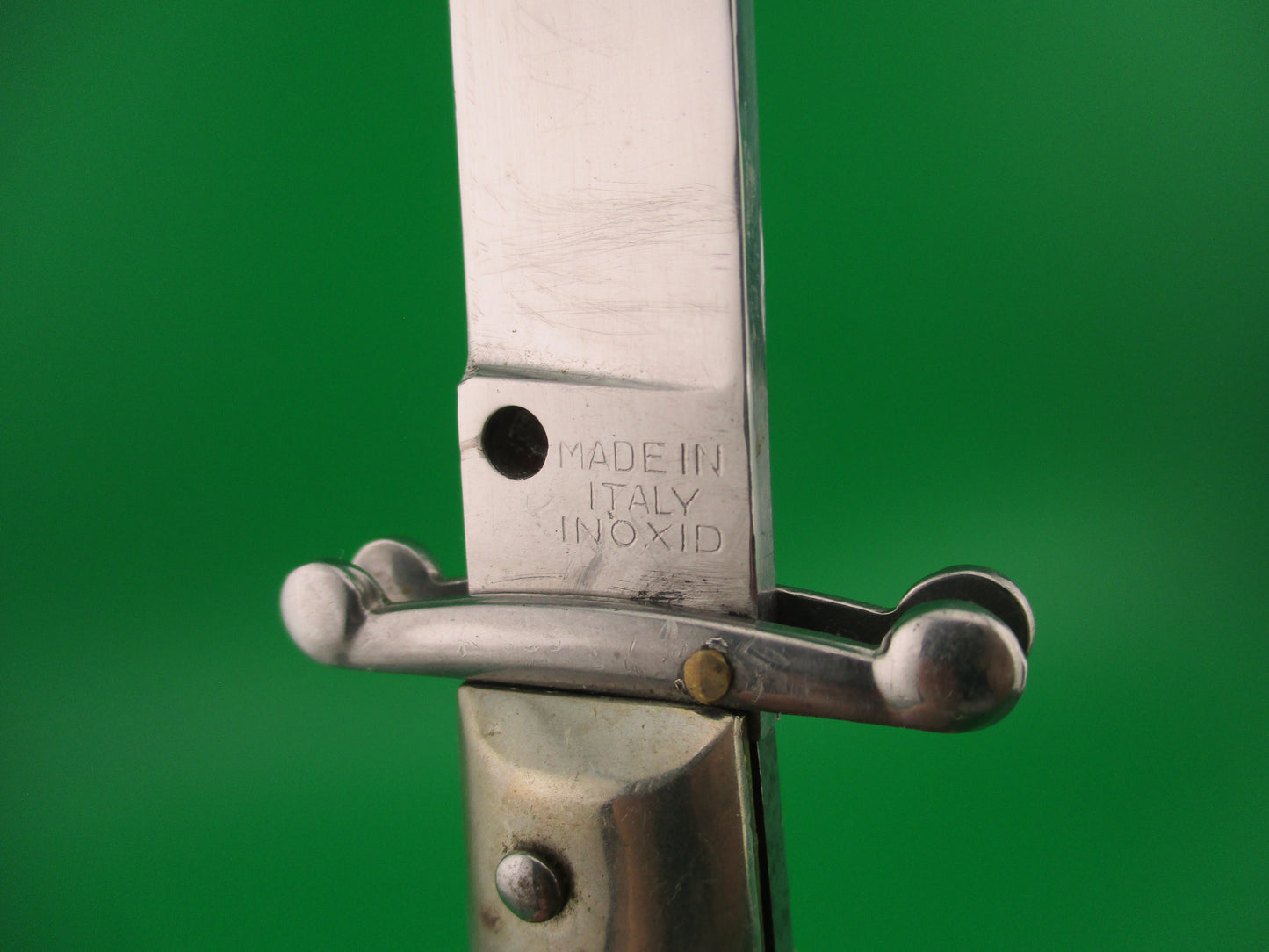 MADE IN ITALY INOXID 28cm Italian Swing Guard Stag Vintage automatic knife