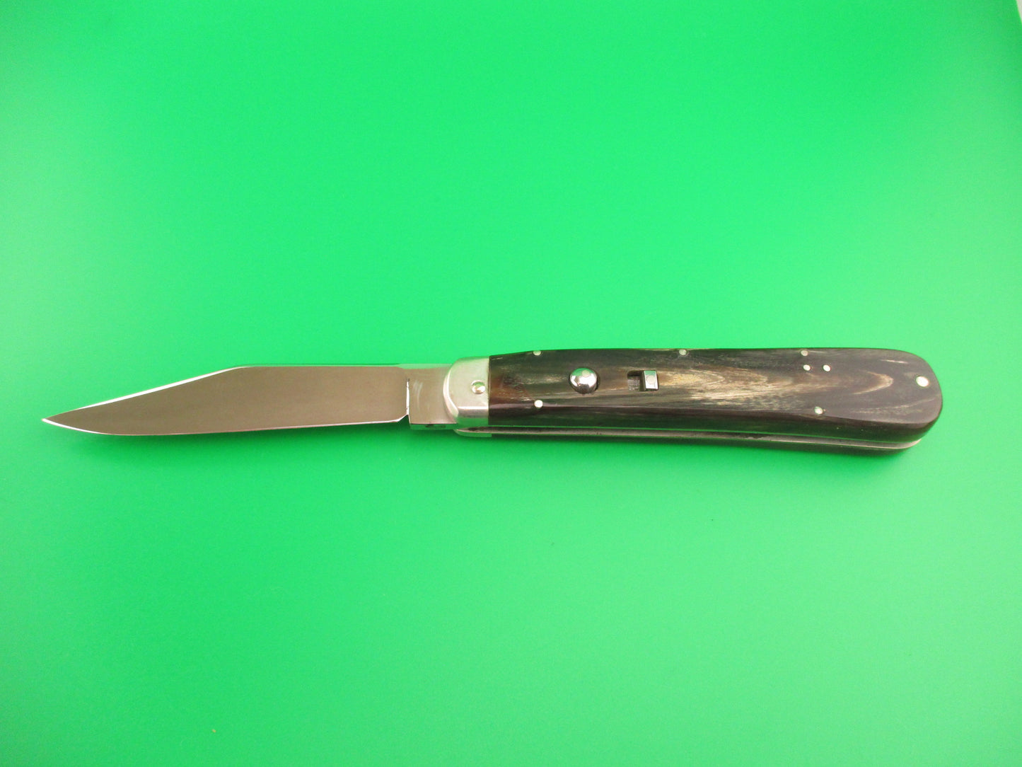 z Custom Hand Made Switchblade Schrade Hunter inspired Clip blade horn unmarked