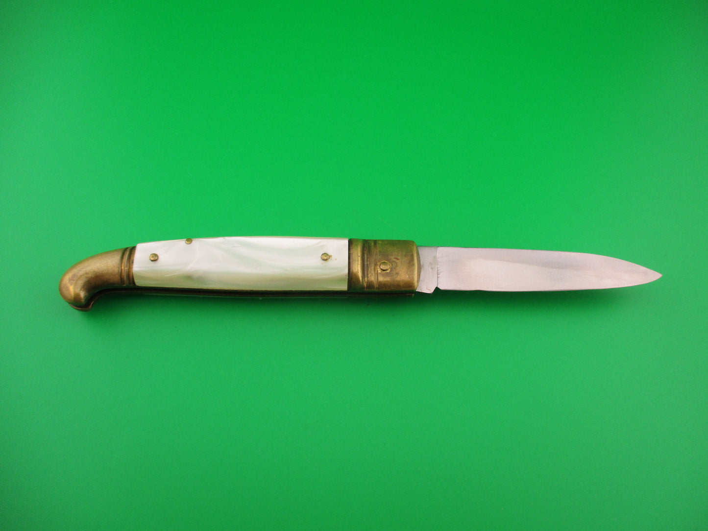 Rostfrei 20cm Italian Birds Head Pearlex Brass Lever automatic knife