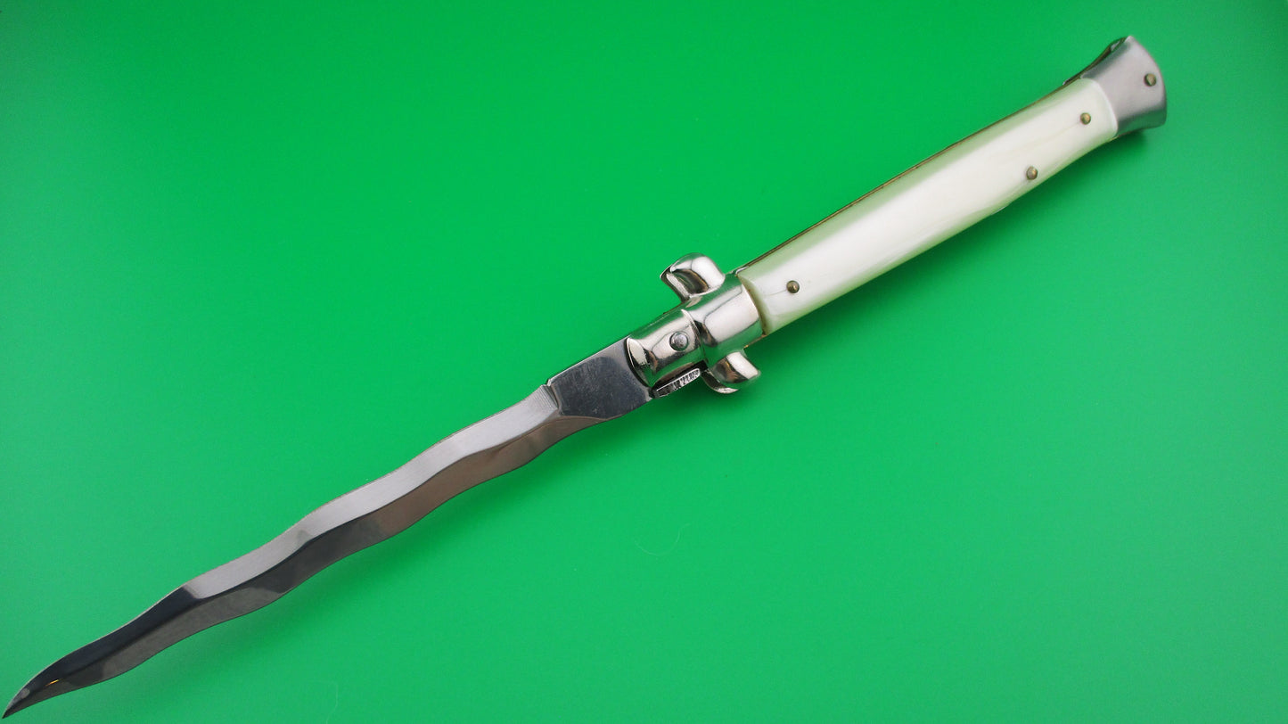 ITALY STAINLESS 28cm Italian Stiletto KRIS swivel bolster automatic knife