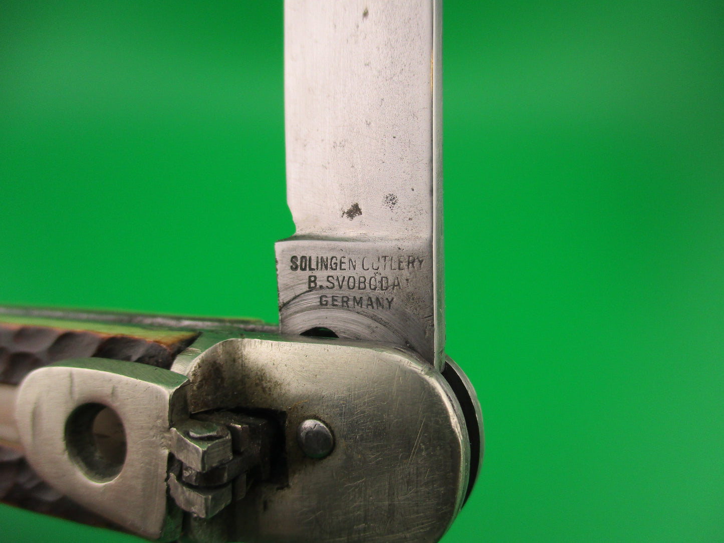 SOLINGEN CUTLERY B SVOBODA GERMANY 10cm German Lever SPRINGER automatic knife