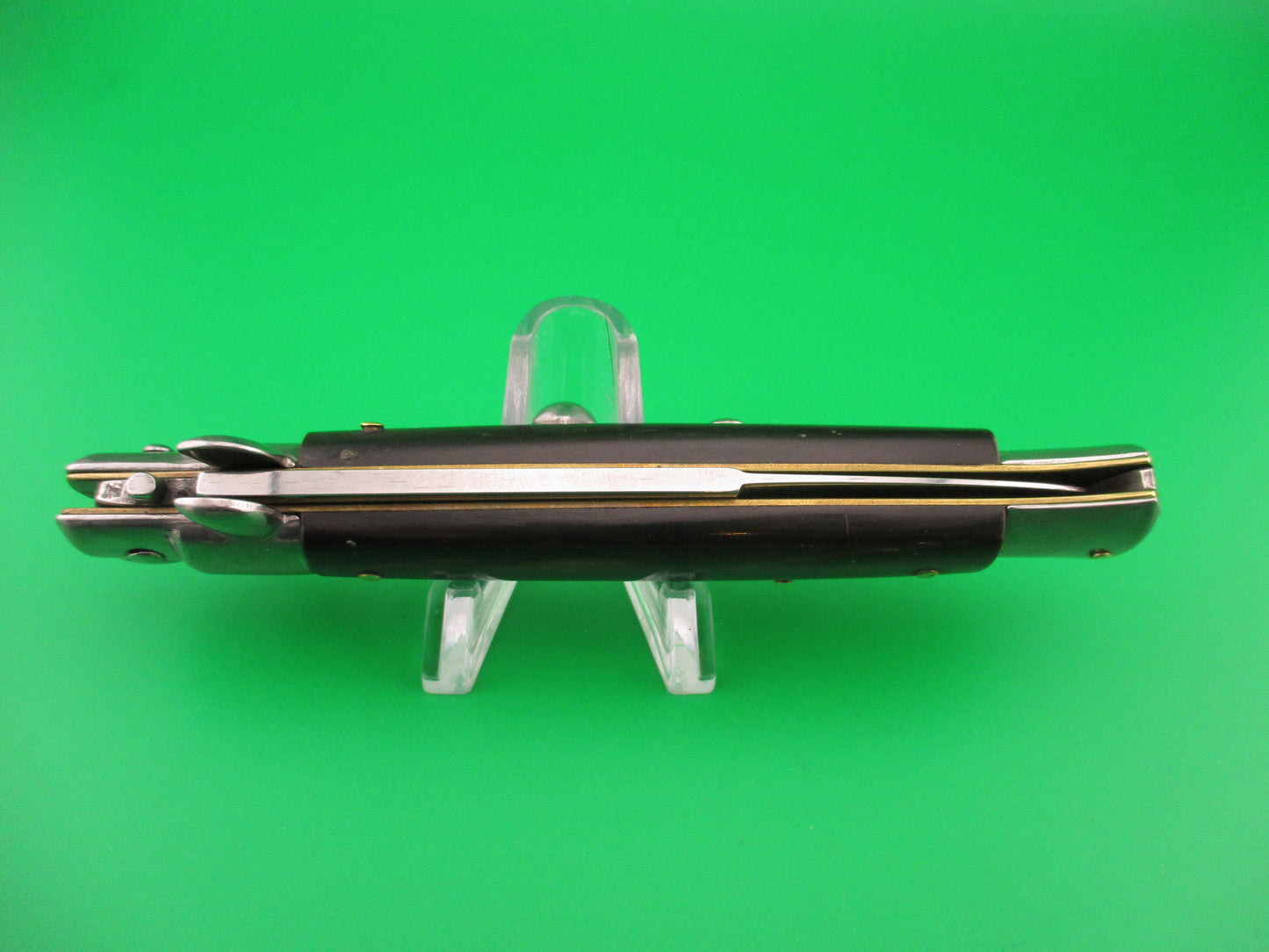 STILETTO ITALY 23cm Italian Stiletto Dark horn swivel bolster switchblade knife