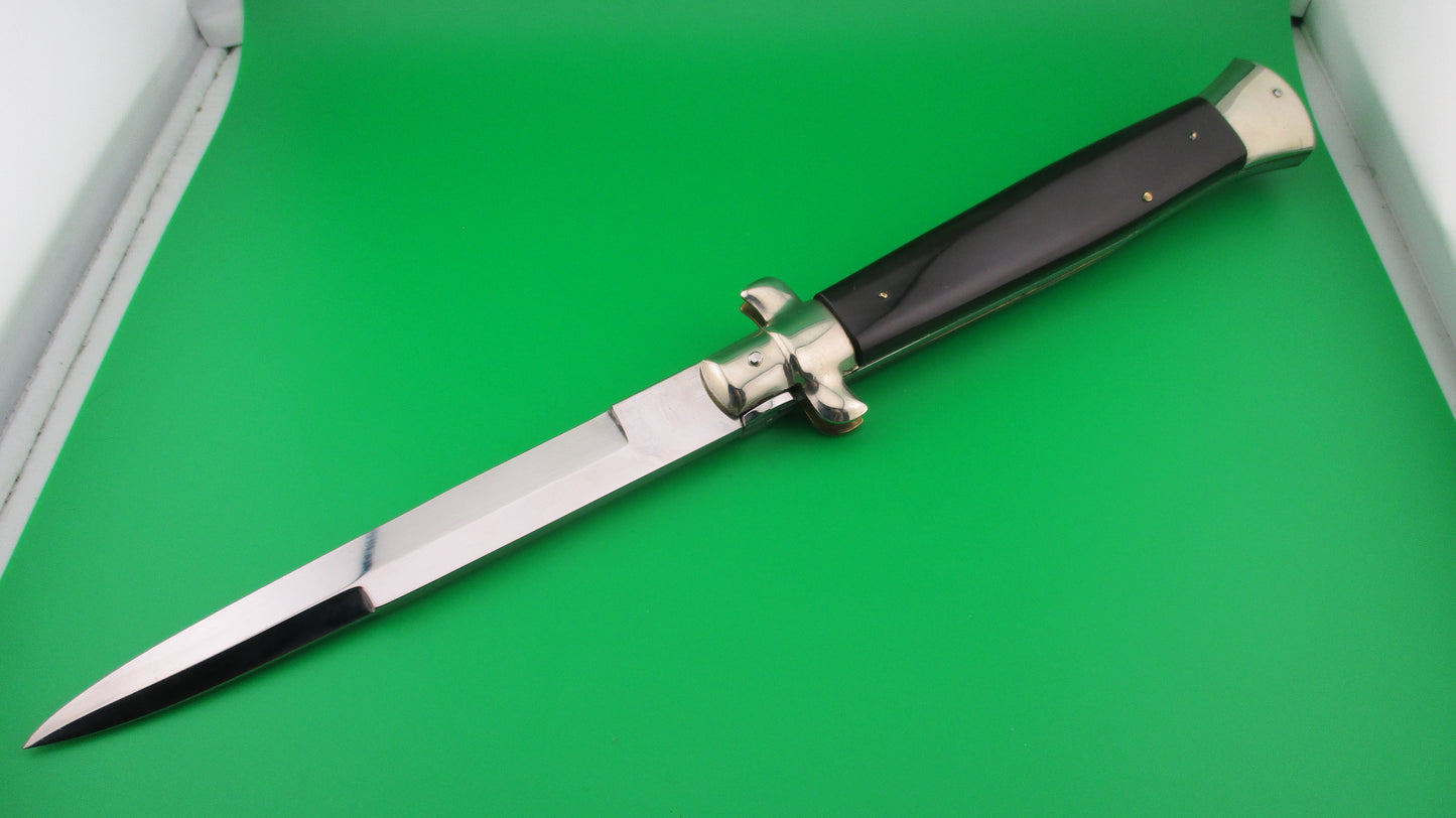 ROSTFREI ITALY 38cm Italian Stiletto Vintage 1980s horn automatic knife