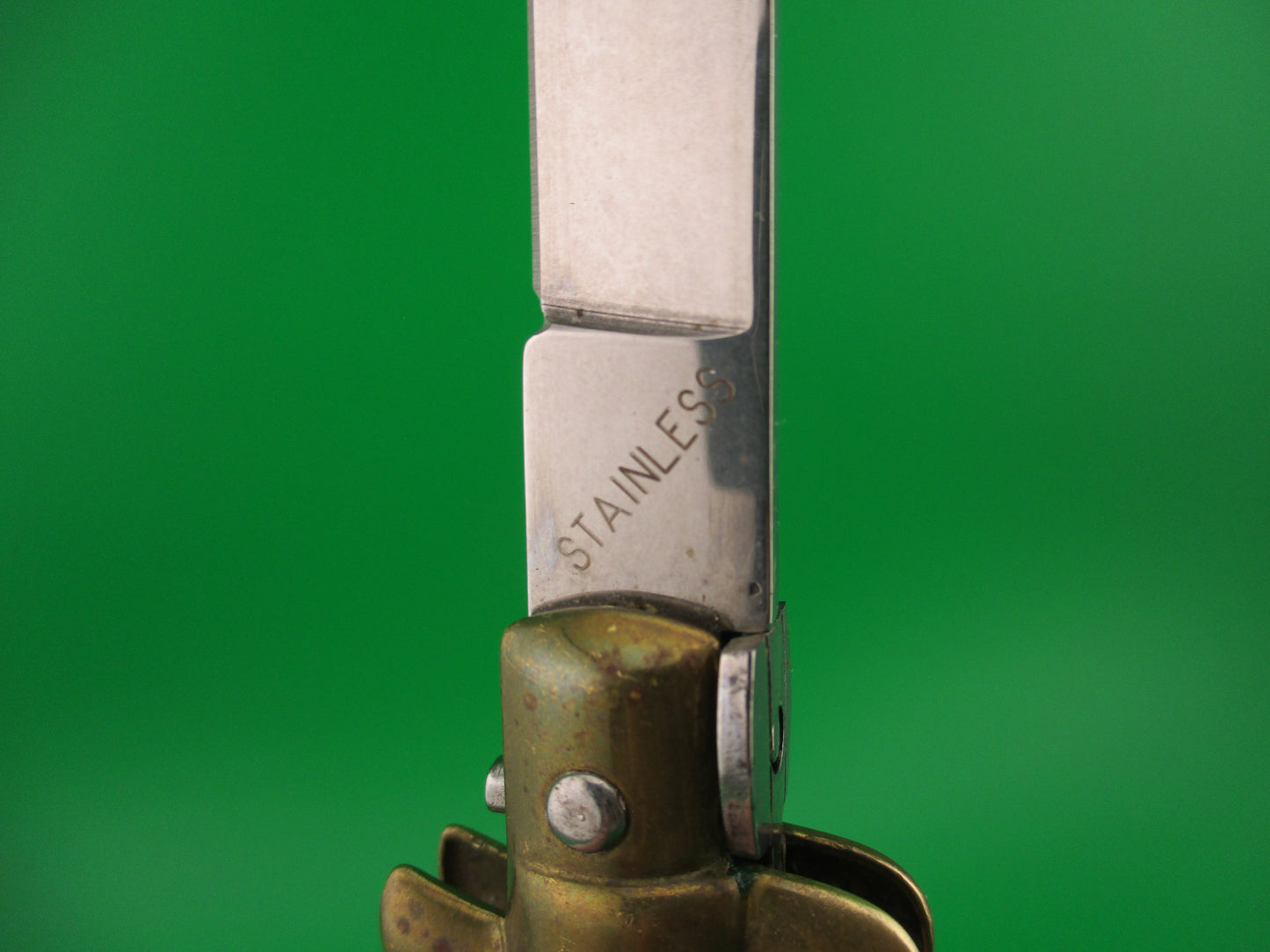 STAINLESS (slant) UD96A000103 PATENT 23cm Italian Stiletto bolster release switchblade