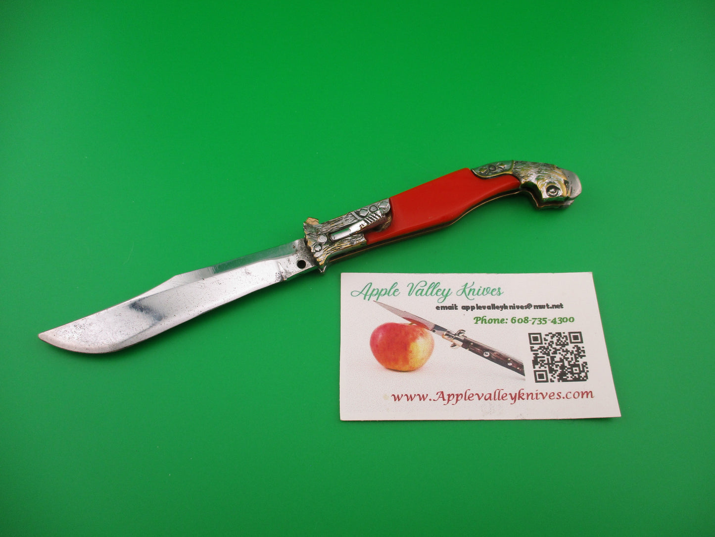 RPK 19cm Russian Prison Knife Big Cat Red Leaf spring vintage automatic knife
