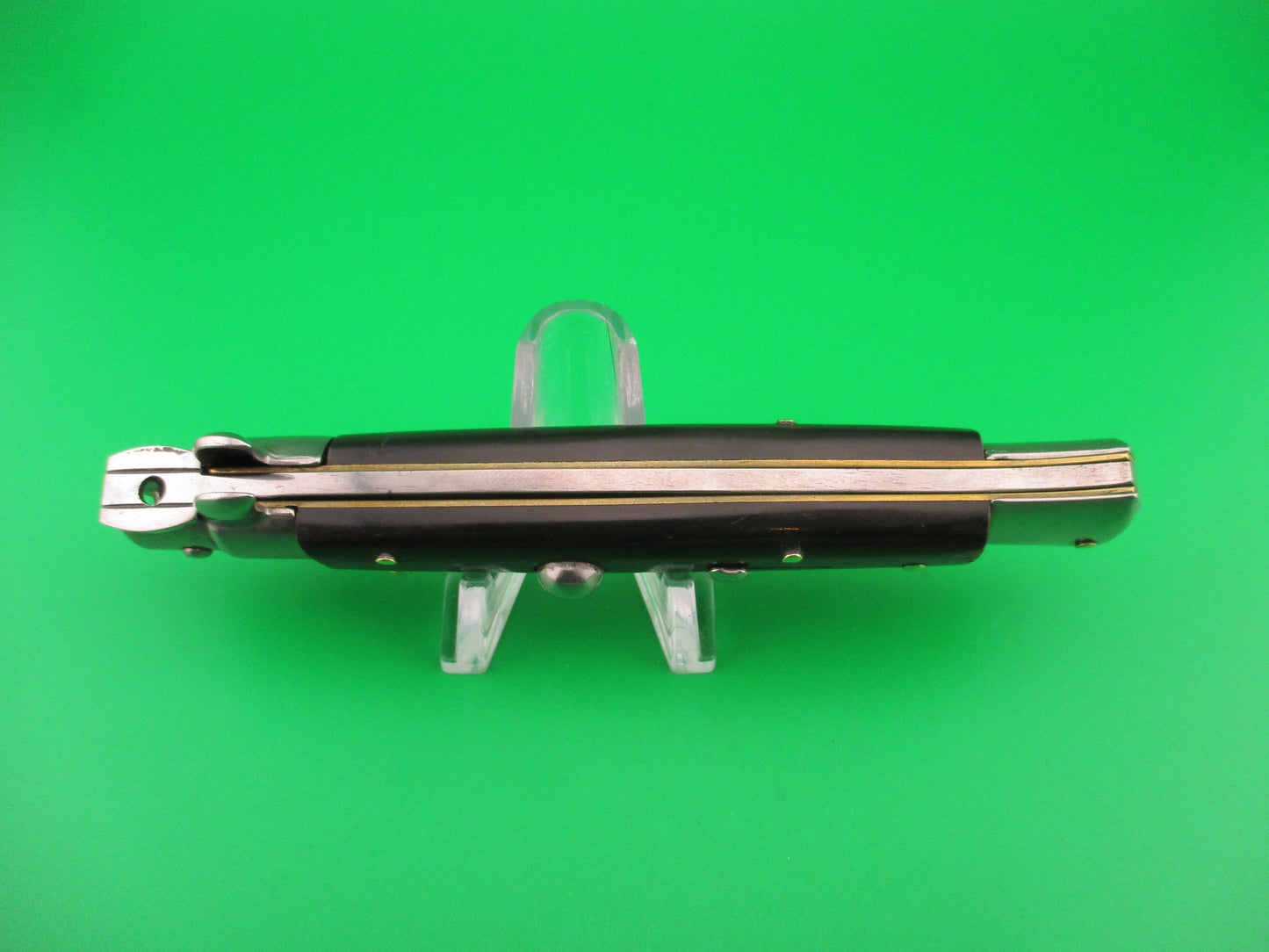 STILETTO ITALY 23cm Italian Stiletto Dark horn swivel bolster switchblade knife