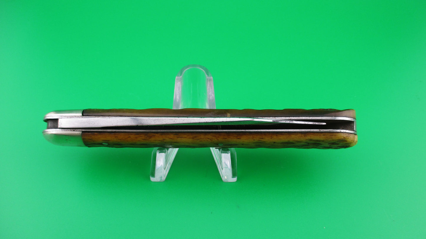 z Press Button Knife Co INVINCIBLE Hunter bone antique switchblade knife
