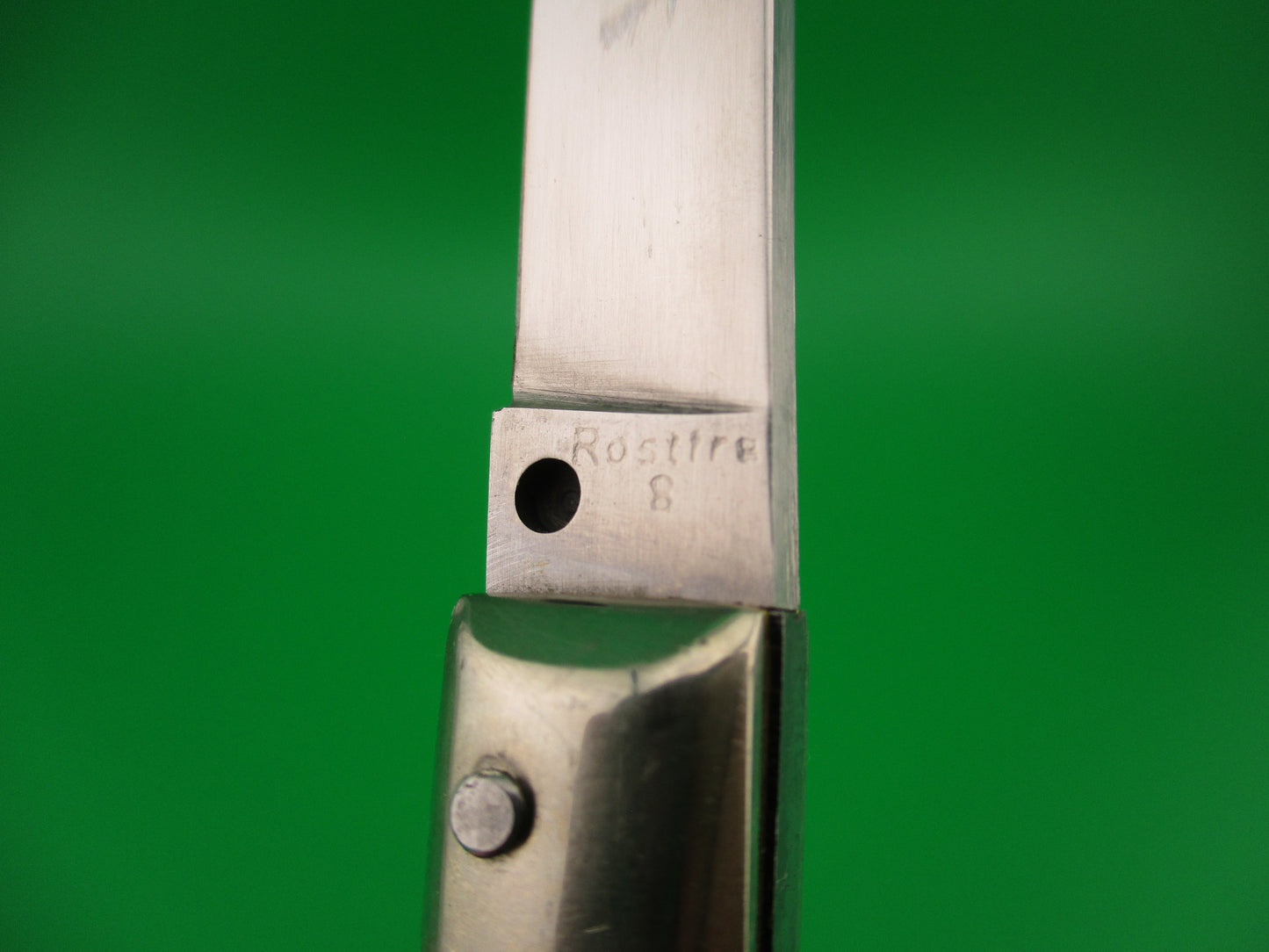 Rostfre 8 18cm Italian Horn Lockback Rare Guardless Swinger style automatic knife