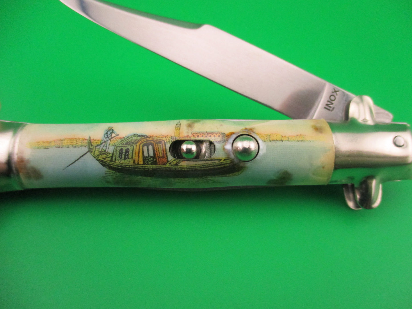 INOX 18cm Italian Tourist Venice Gondola switchblade knife