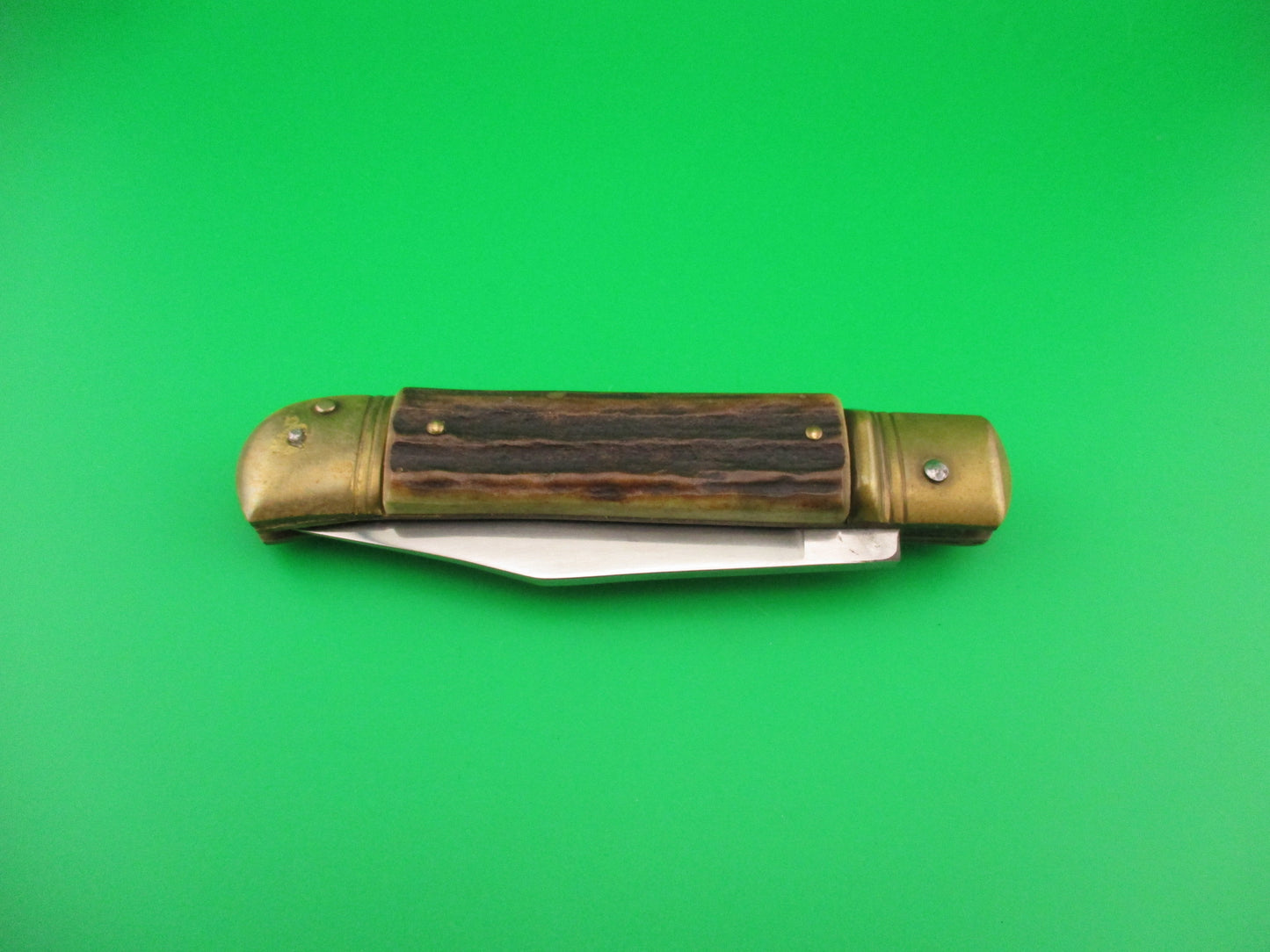 EDGECO STAINLESS 20cm Italian Lever Stag Vintage automatic knife