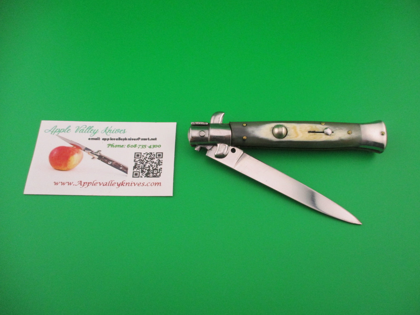 INOX 22cm Italian late transitional Stiletto swivel bolster vintage automatic knife