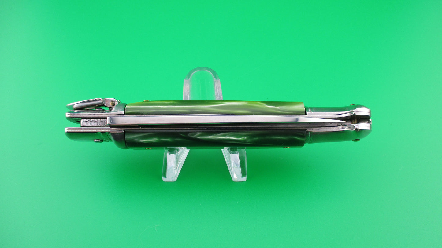 Sterile 20cm Italian Birds Head Lever Green Pearlex automatic knife