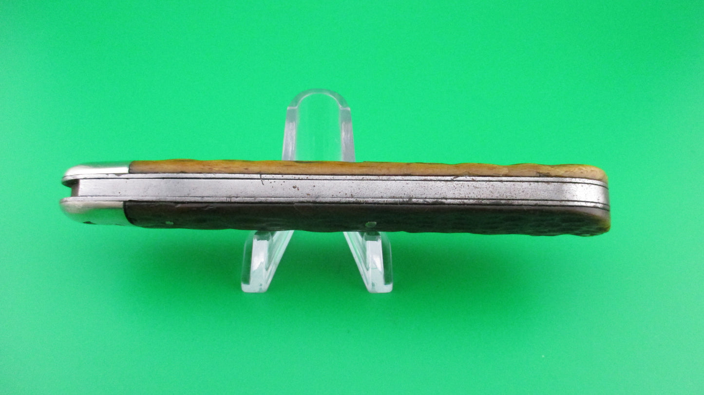 z Press Button Knife Co INVINCIBLE Hunter bone antique switchblade knife