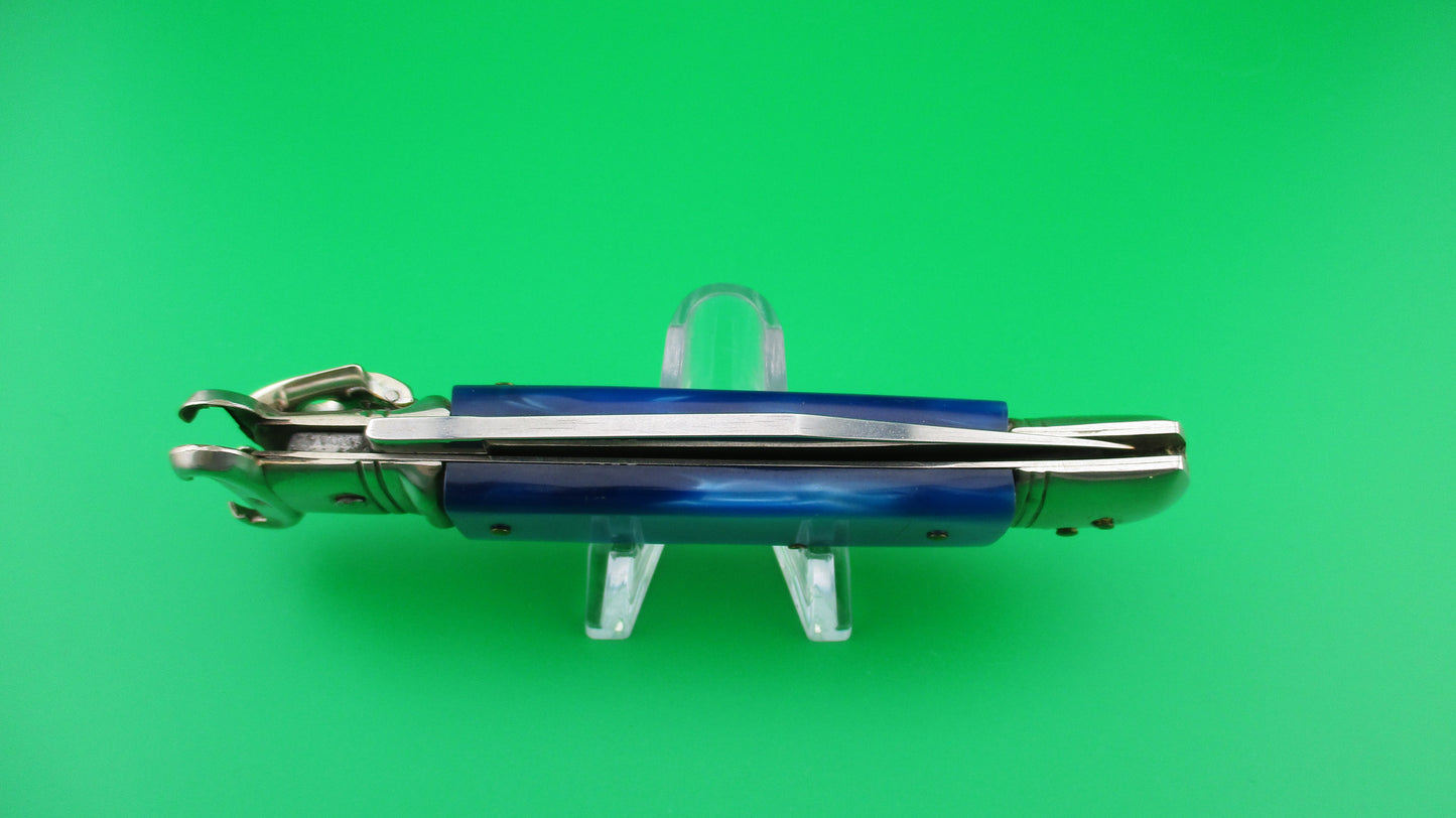 z Italian 20cm Lever Shell puller Blue Pearlex automatic knife