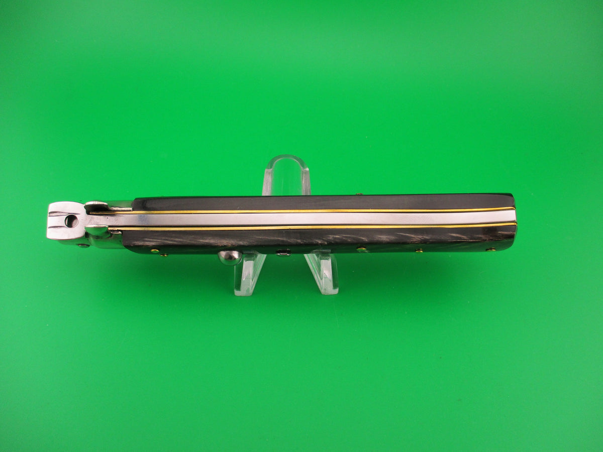 Frank B Italy 28cm Italian Fantail Swivel bolster Dark horn automatic knife