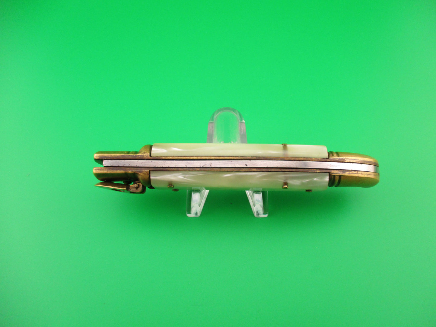 Rostfrei 20cm Italian Birds Head Pearlex Brass Lever automatic knife